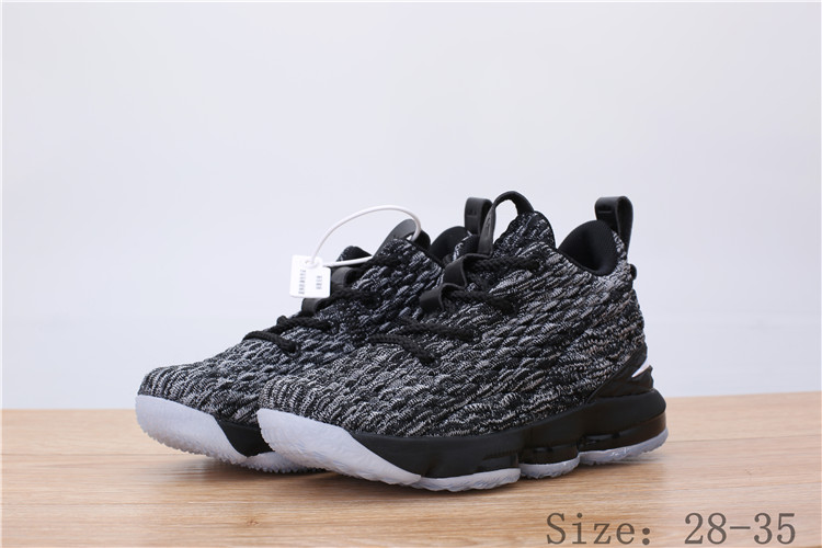 Kids Nike LeBron 15 Grey Black Shoes